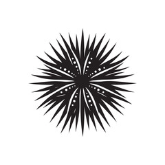 Fototapeta premium Black Color Sea Urchin silhouette design Vector Illustration, Solid White Background (6).eps