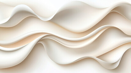 Obraz premium Minimalist Textures of Paper Concept, Smooth, flowing white paper texture with gentle waves and curves