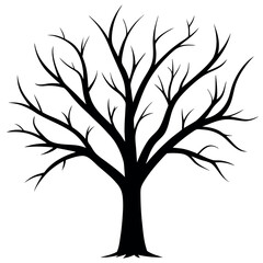 Obraz premium Bare tree branches vector illustration. 
