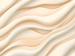 Obraz premium Creamy Beige Abstract 3D Wave Background