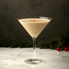 Creamy Holiday Cocktail in Martini Glass