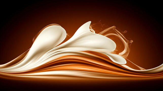 Abstract Brown and White Wave Illustration