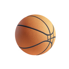 Realistic 3D Render of a Classic Orange Basketball with Texture