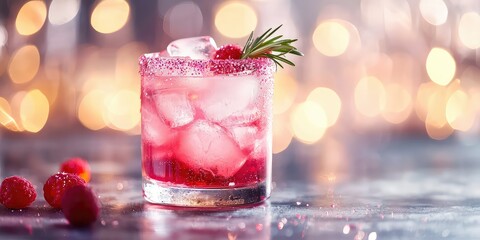 A New Yearâ€™s Eve drink with glittery decorations.