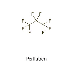 Perflisopent flat skeletal molecular structure Contrast media treatment. Vector illustration scientific diagram.