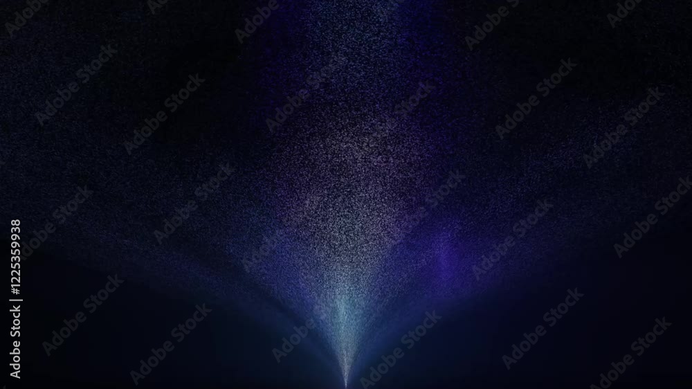 Sticker glowing abstract particle wave flowing from bottom on dark background. big data, ai, crypto currency