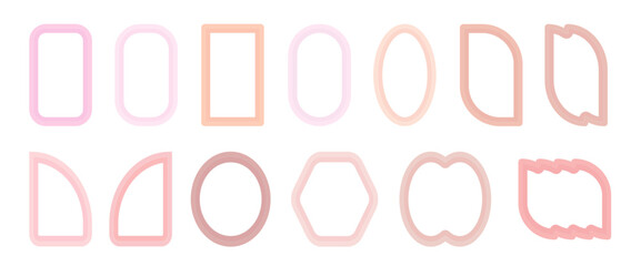 Set of decorative frames with wavy lines and patterns. Trendy vintage fancy frames for wedding invitations, birthday cards, prints.
