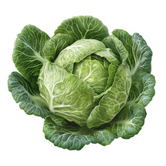 Large green cabbage with white veins
