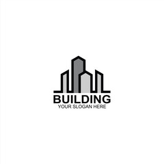 building logo icon for real estate or residence with creative illustration