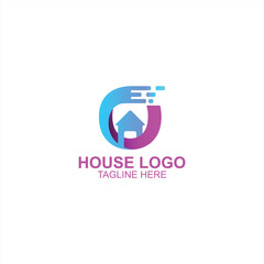 letter o logo icon for house or tecnology with creative illustration
