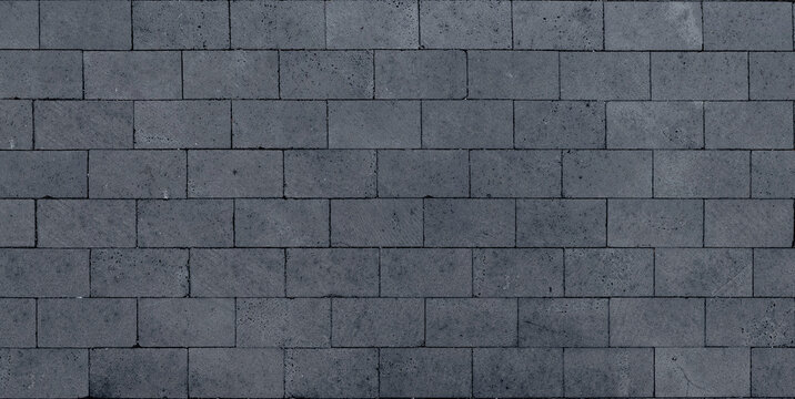 Fototapeta Brick-shaped concrete tile texture, urban stone paving pattern