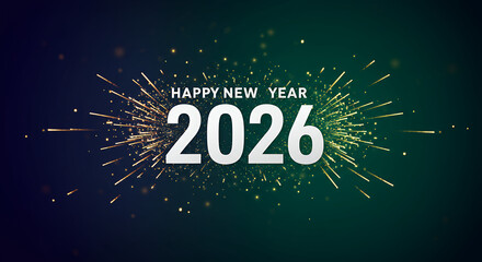 Happy New Year 2026: Sparkling Fireworks Celebration