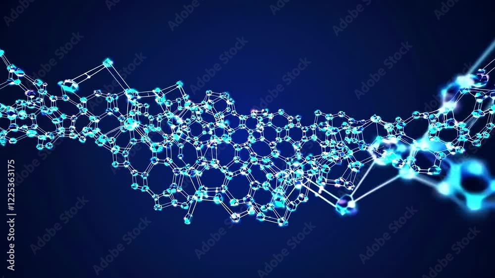 Poster exploring the intricate structure of molecular networks in a digital visualization