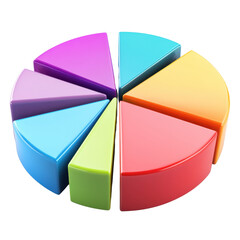 Obraz premium Colorful Pie Chart Segments for Business Analysis and Presentation