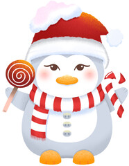 snowman with cane