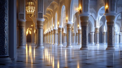 Ornate Mosque Interior Columns And Arches