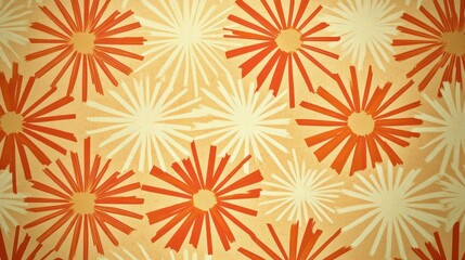 Abstract Orange and Cream Flower Pattern Design