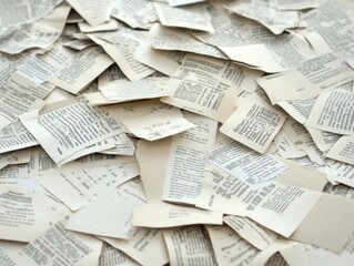 Obraz premium A pile of torn pages with writing on them