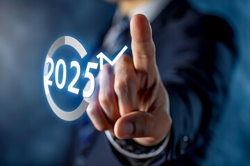 Futuristic 2025 Digital Interface - Business Technology Innovation and Virtual Screen