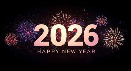 Happy New Year 2026 Fireworks Celebration