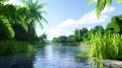 Obraz premium Tropical River Paradise