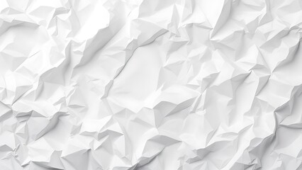 Fototapeta premium White crumpled and creased glued wrinkled paper poster texture background