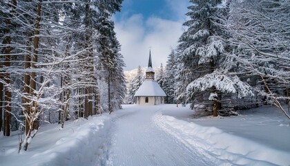 church in the snow
