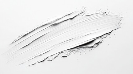 A smooth white paint stroke, ideal for design backgrounds or textures.