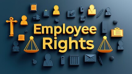 Colorful Icons Representing Employee Rights and Legal Considerations