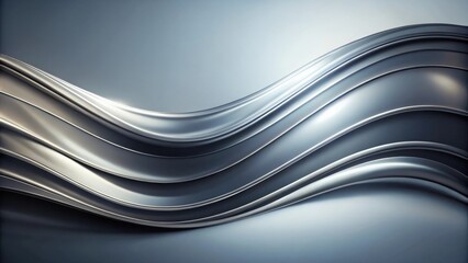 Obraz premium Abstract Silver Metallic Waves Elegant Swirling Design for Modern Background
