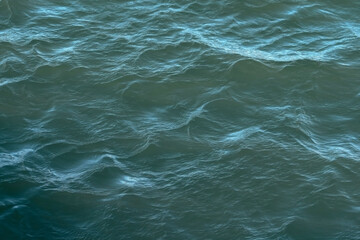Blurred water surface, green color natural background, ocean 
