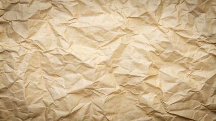 Obraz premium High-resolution image of crumpled, textured light brown paper background ideal for design projects needing a rustic or vintage aesthetic.