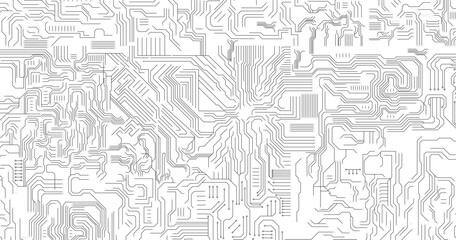 Technology gray circuit diagram concept on white background. stock illustration.