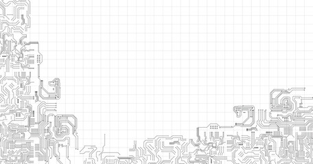 Obraz premium Technology gray circuit diagram concept on white background. stock illustration. Vector abstract technology on a white background.