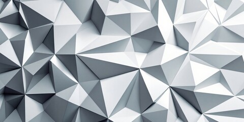 This high-quality image showcases a captivating abstract geometric pattern composed of numerous interlocking triangles in shades of gray and white