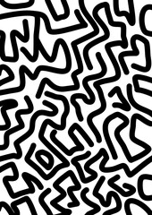black and white background, line art, doodle
