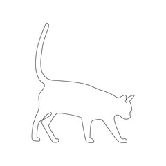 Cat continuous one line art outline Vector illustration simple animal best use for logo