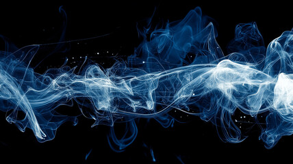 Obraz premium Swirling Blue Smoke Abstract Art