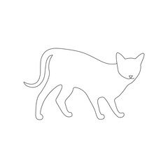 Cat continuous one line art outline Vector illustration simple animal best use for logo