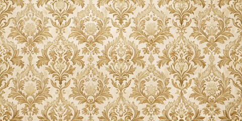 Damask Pattern, Beige and Gold Wallpaper Texture