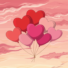 Sunset Love Balloon Cluster