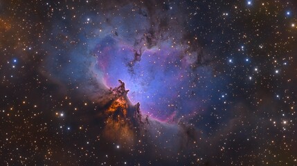 Fototapeta premium Beautiful Cosmic Nebula with Stars in Deep Space Background