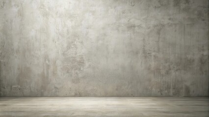 Empty Room with Weathered Concrete Wall and Floor