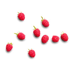 Raspberry fruit healthy or Raspberries group on transparent background PNG