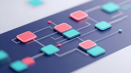 Flowchart Illustrating Feature Toggle Management and Deployment Process in 3D Digital Visualization
