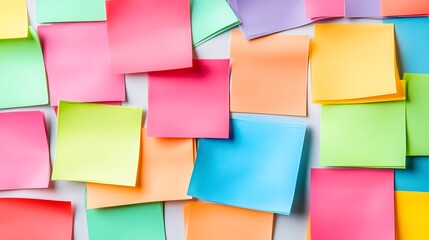 Fototapeta premium Colorful Sticky Notes and Whiteboard Used in Collaborative Brainstorming Session for Marketing