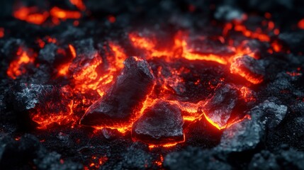 Red and black abstract background texture with glowing fire embers, smoke, or lava. Abstract dark red texture for design.