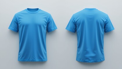 Light Blue T Shirt Mockup   Front and Back Views