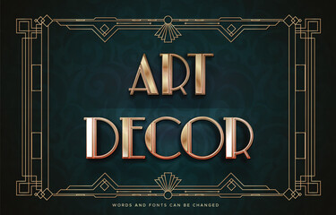 luxury art deco style font editable text