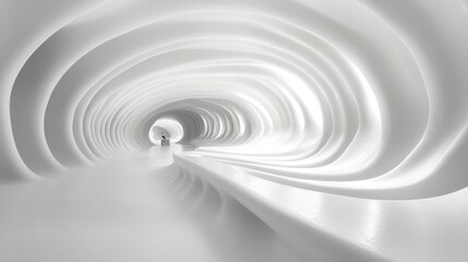 Obraz premium Abstract White Tunnel: A Journey into Light and Form